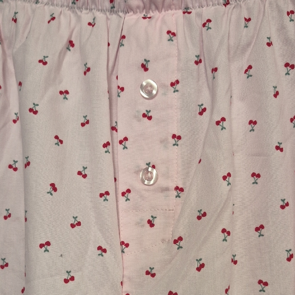 No Boundaries Pink Pajama Pants with Red Cherry Print - Picture 4 of 9